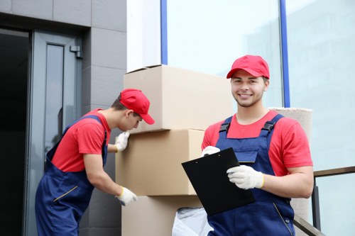 Loading boxes and home items into a van