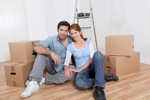 Boxes and household items being prepared for a same day relocation