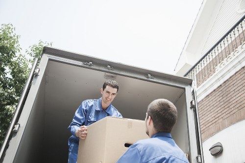 Careful loading of household items into a van