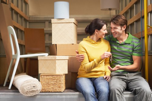 Professional house removalists managing access on a South London street