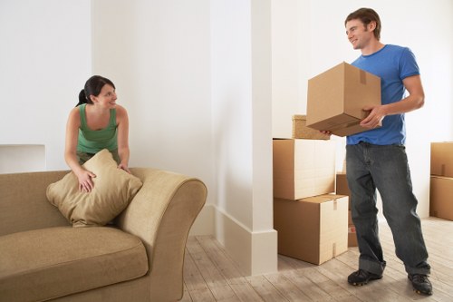 Brixton moving team handling boxes and household items